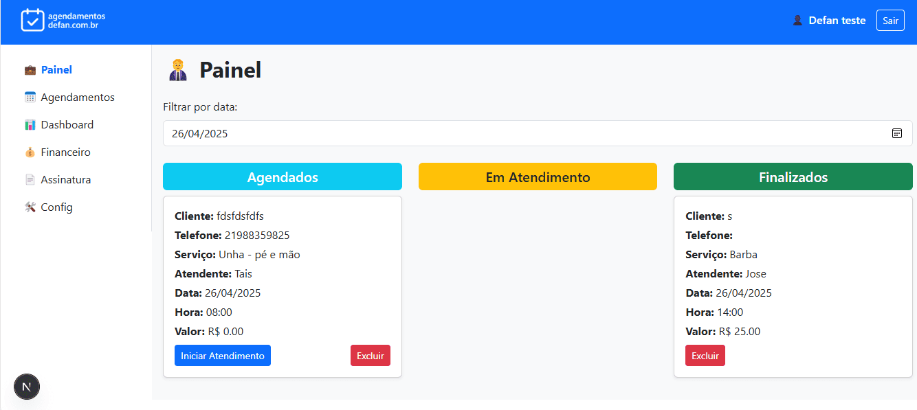 Painel CRM